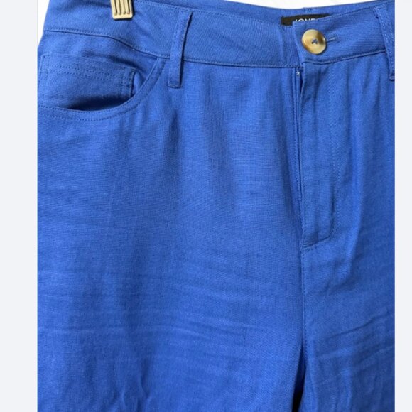 Jones New York Signature Women’s Blue Linen Blend Cropped Pants Size: 4 (EU 34) - Picture 3 of 8